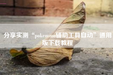 分享实测“pokemmo辅助工具自动”通用版下载教程