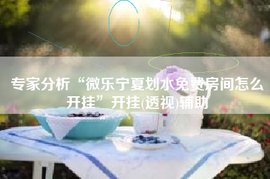 专家分析“微乐宁夏划水免费房间怎么开挂”开挂(透视)辅助 专家分析“微乐宁夏划水免费房间怎么开挂”开挂(透视)辅助