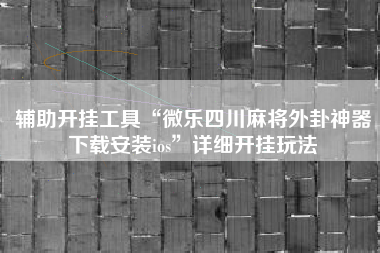 辅助开挂工具“微乐四川麻将外卦神器下载安装ios	”详细开挂玩法