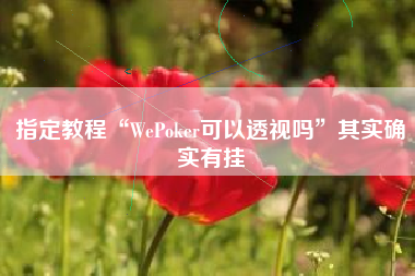 指定教程“WePoker可以透视吗	”其实确实有挂