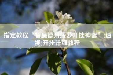 指定教程“智星德州菠萝开挂神器	”(透视)开挂详细教程