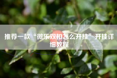 推荐一款“微乐双扣怎么开挂	”开挂详细教程