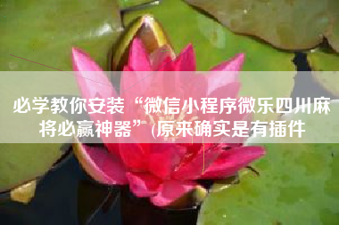 必学教你安装“微信小程序微乐四川麻将必赢神器	”(原来确实是有插件