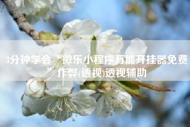 3分钟学会“微乐小程序万能开挂器免费	”作弊(透视)透视辅助