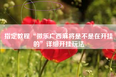 指定教程“微乐广西麻将是不是在开挂的”详细开挂玩法