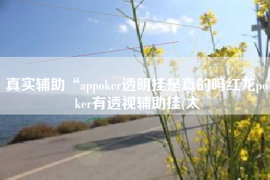 真实辅助“appoker透明挂是真的吗红龙poker有透视辅助挂(太 真实辅助“appoker透明挂是真的吗红龙poker有透视辅助挂(太