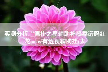 实测分析“德扑之星辅助神器靠谱吗红龙poker有透视辅助挂(太 实测分析“德扑之星辅助神器靠谱吗红龙poker有透视辅助挂(太