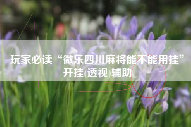 玩家必读“微乐四川麻将能不能用挂	”开挂(透视)辅助