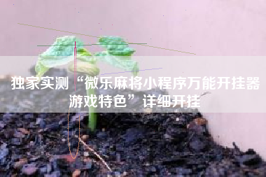 独家实测“微乐麻将小程序万能开挂器游戏特色	”详细开挂