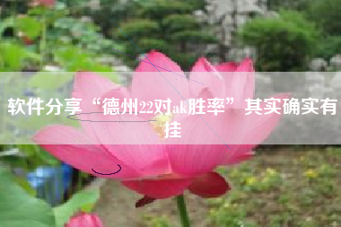 软件分享“德州22对ak胜率”其实确实有挂