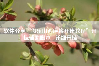 软件分享“微乐山西麻将开挂教程”开挂辅助脚本+详细开挂