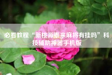 必看教程“新桃源泰来麻将有挂吗	”科技辅助神器手机版