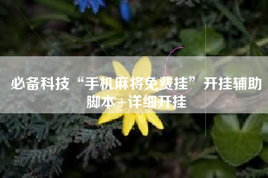 必备科技“手机麻将免费挂”开挂辅助脚本+详细开挂