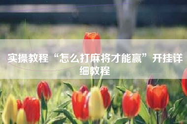 实操教程“怎么打麻将才能赢”开挂详细教程