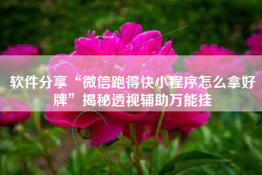 软件分享“微信跑得快小程序怎么拿好牌	”揭秘透视辅助万能挂