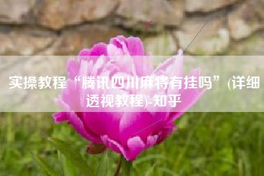 实操教程“腾讯四川麻将有挂吗”(详细透视教程)-知乎