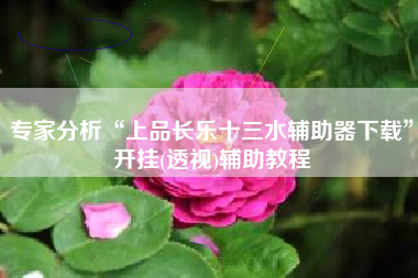 专家分析“上品长乐十三水辅助器下载	”开挂(透视)辅助教程