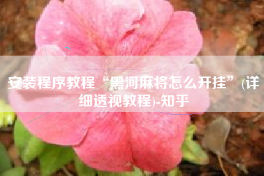 安装程序教程“黑河麻将怎么开挂	”(详细透视教程)-知乎