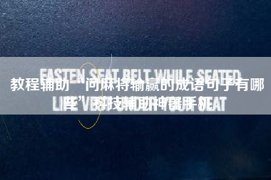 教程辅助“问麻将输赢的成语句子有哪些”科技辅助神器手机