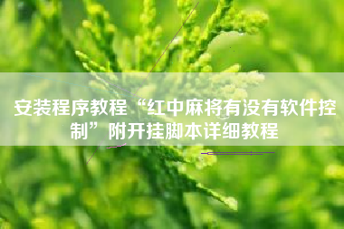 安装程序教程“红中麻将有没有软件控制	”附开挂脚本详细教程