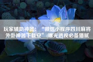 玩家辅助神器：“微信小程序四川麻将外卦神器下载安	”(曝光透视必备猫腻