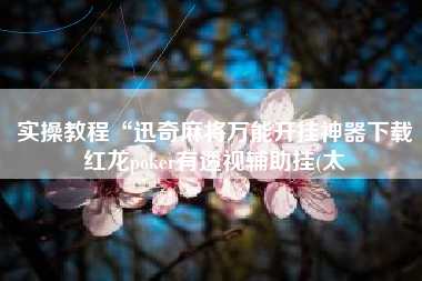 实操教程“迅奇麻将万能开挂神器下载红龙poker有透视辅助挂(太