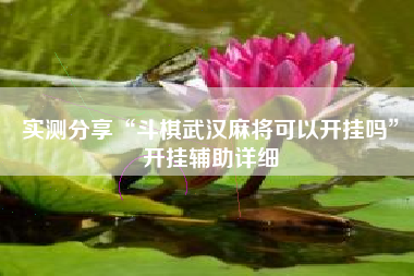 实测分享“斗棋武汉麻将可以开挂吗”开挂辅助详细