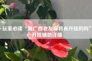 玩家必读“新广西老友麻将有开挂的吗	”开挂辅助详细