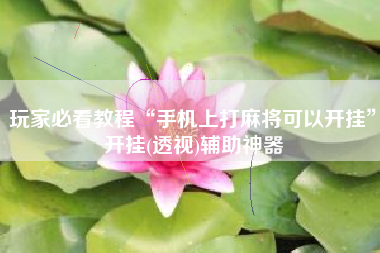 玩家必看教程“手机上打麻将可以开挂	”开挂(透视)辅助神器