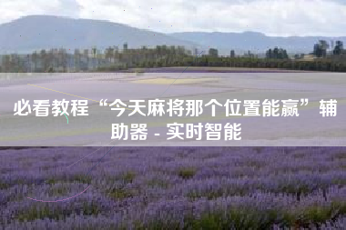 必看教程“今天麻将那个位置能赢”辅助器 - 实时智能