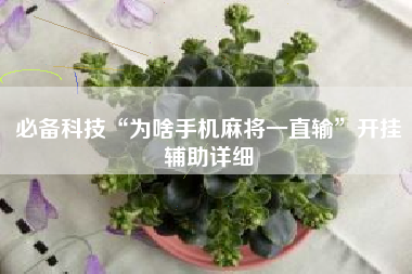 必备科技“为啥手机麻将一直输”开挂辅助详细
