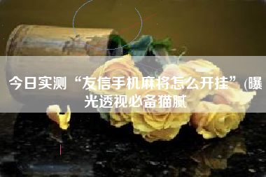 今日实测“友信手机麻将怎么开挂”(曝光透视必备猫腻