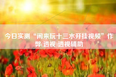 今日实测“闲来玩十三水开挂视频”作弊(透视)透视辅助