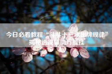 今日必看教程“斗斗十三水出牌规律	”揭秘透视辅助万能挂