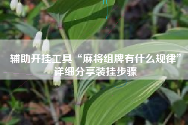 辅助开挂工具“麻将组牌有什么规律	”详细分享装挂步骤