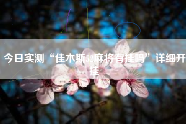 今日实测“佳木斯52麻将有挂吗	”详细开挂