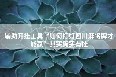 辅助开挂工具“如何打好四川麻将牌才能赢”其实确实有挂