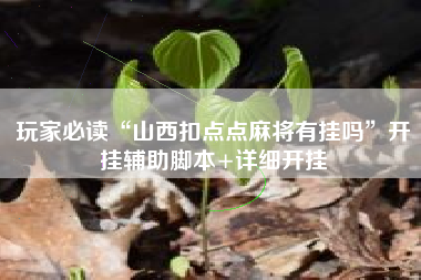 玩家必读“山西扣点点麻将有挂吗”开挂辅助脚本+详细开挂