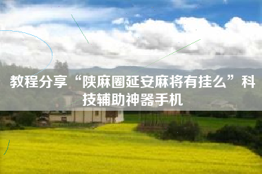 教程分享“陕麻圈延安麻将有挂么	”科技辅助神器手机