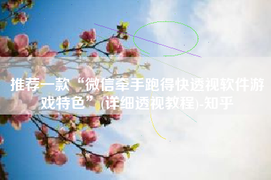 推荐一款“微信牵手跑得快透视软件游戏特色	”(详细透视教程)-知乎