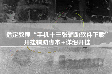 指定教程“手机十三张辅助软件下载”开挂辅助脚本+详细开挂