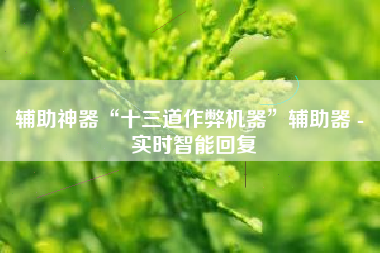 辅助神器“十三道作弊机器	”辅助器 - 实时智能回复