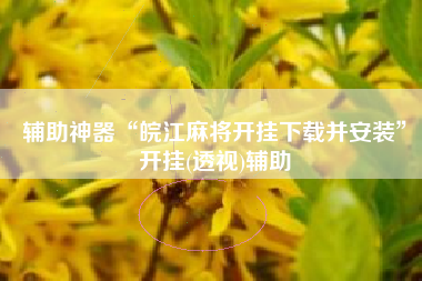 辅助神器“皖江麻将开挂下载并安装	”开挂(透视)辅助