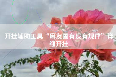 开挂辅助工具“麻友圈有没有规律”详细开挂