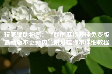 玩家辅助神器：“赣南麻将开挂免费版最新版本更新内”附开挂脚本详细教程