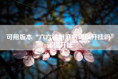 可用版本“六六徐州麻将可以开挂吗”详细开挂