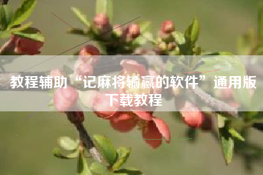 教程辅助“记麻将输赢的软件”通用版下载教程