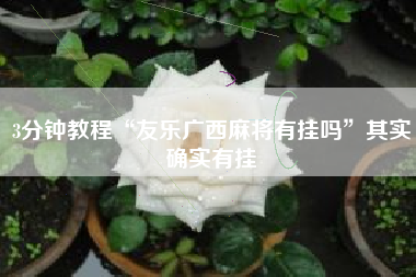 3分钟教程“友乐广西麻将有挂吗”其实确实有挂