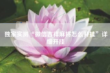 独家实测“微信吉祥麻将怎么开挂	”详细开挂