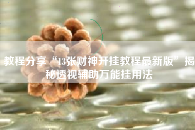 教程分享“13张财神开挂教程最新版	”揭秘透视辅助万能挂用法